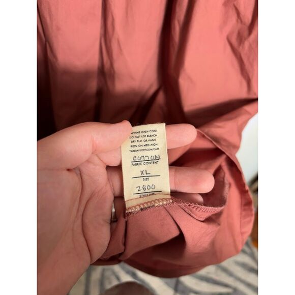 Two Days Off Dress Women's Size XL Rust Pink Salmon Crane Cotton Sustainable - Picture 4 of 5